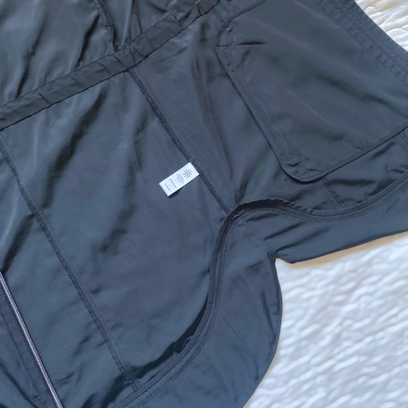 Athleta Black Hooded Solar Rain Wind Anorak - Picture 10 of 11